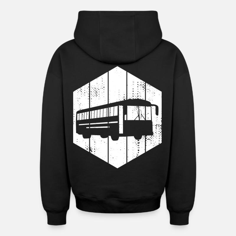 Dessin d’autobus - Sweat à capuche unisexe zippé oversize épais SPREAD - noir