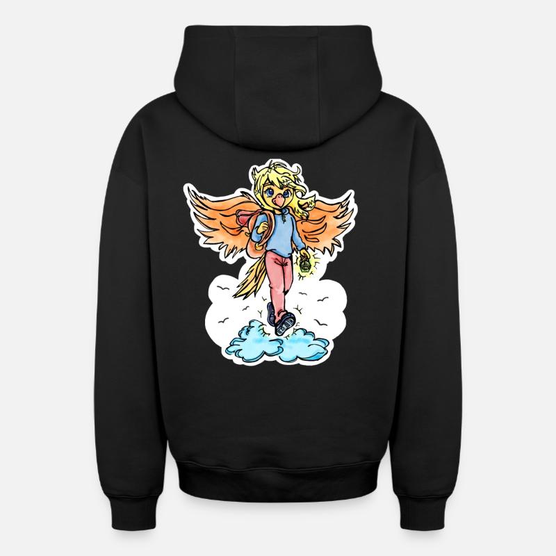 Migration vers le cloud - Sweat à capuche unisexe zippé oversize épais SPREAD - noir
