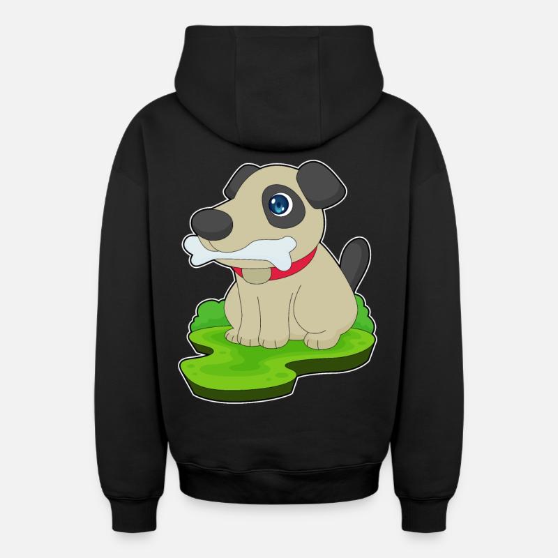 Os de chien - Sweat à capuche unisexe zippé oversize épais SPREAD - noir
