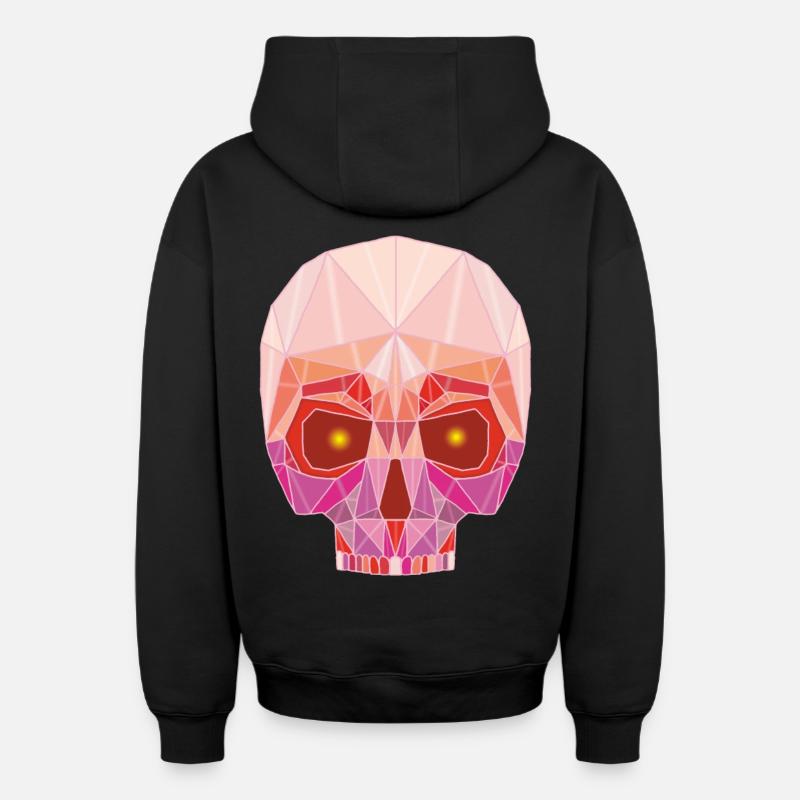 Ruby Skull - Oversized Heavyweight Unisex Zip Hoodie - black