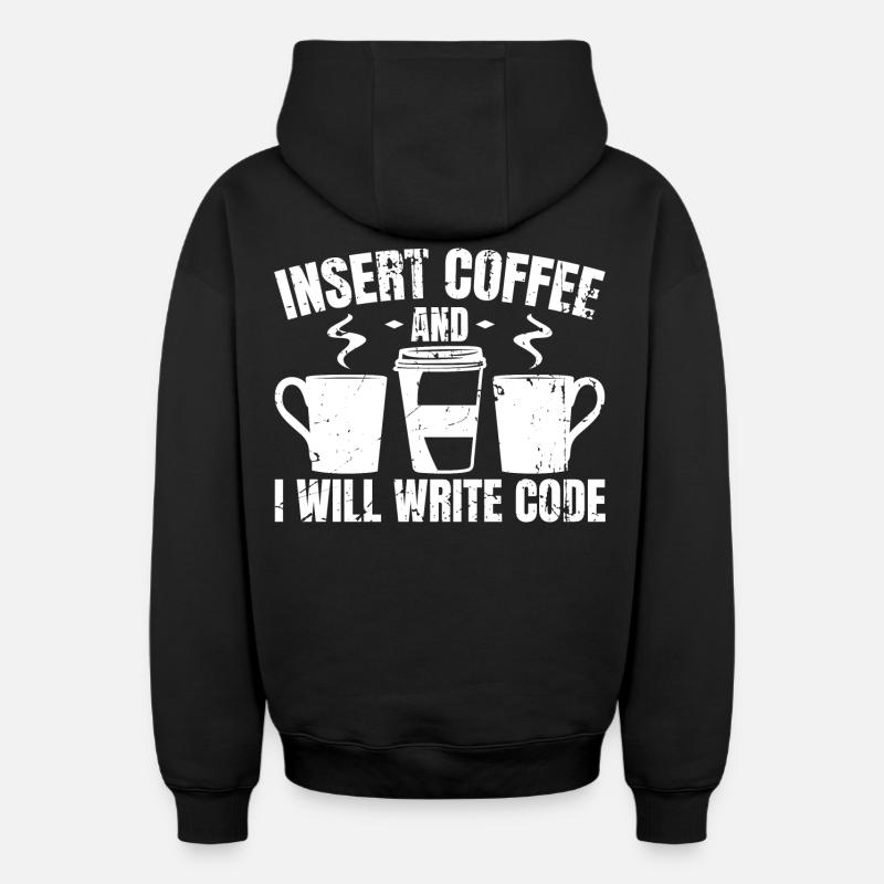 Programmeur Blagues drôles - Sweat à capuche unisexe zippé oversize épais SPREAD - noir