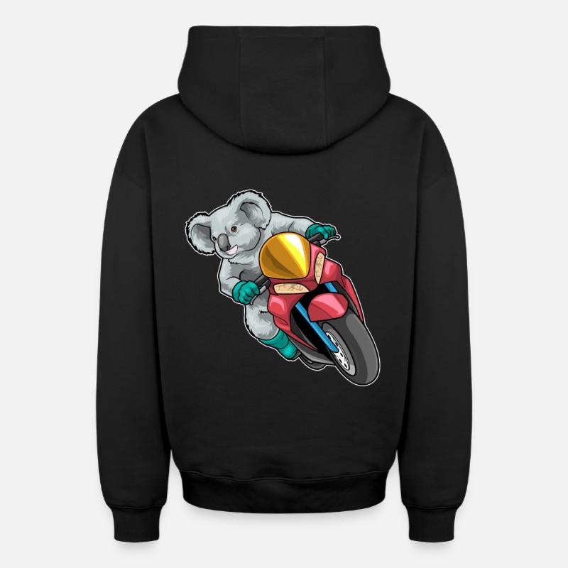 Koala Motorroller - Oversized Heavyweight Unisex Zip Hoodie - Schwarz