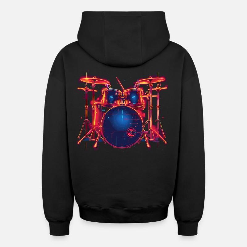 Piège style rétro - Sweat à capuche unisexe zippé oversize épais SPREAD - noir