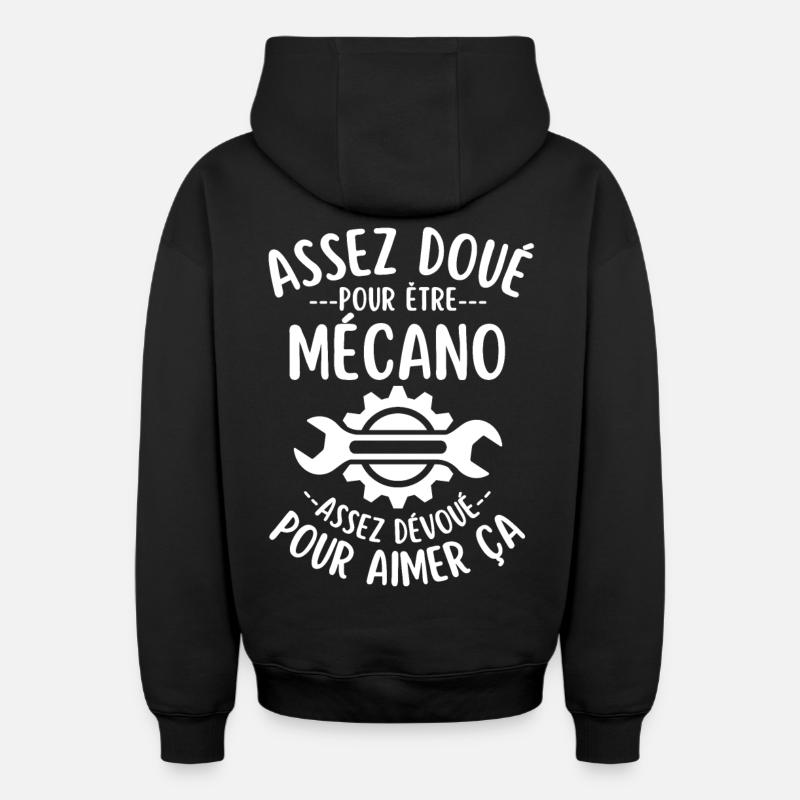 Mécanicien assez doué - Sweat à capuche unisexe zippé oversize épais SPREAD - noir