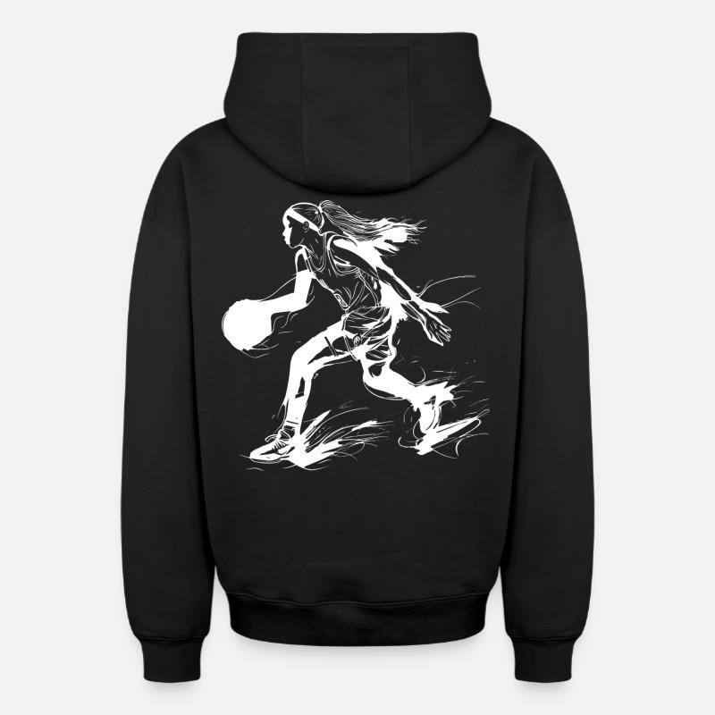 Basketteur - Sweat à capuche unisexe zippé oversize épais SPREAD - noir