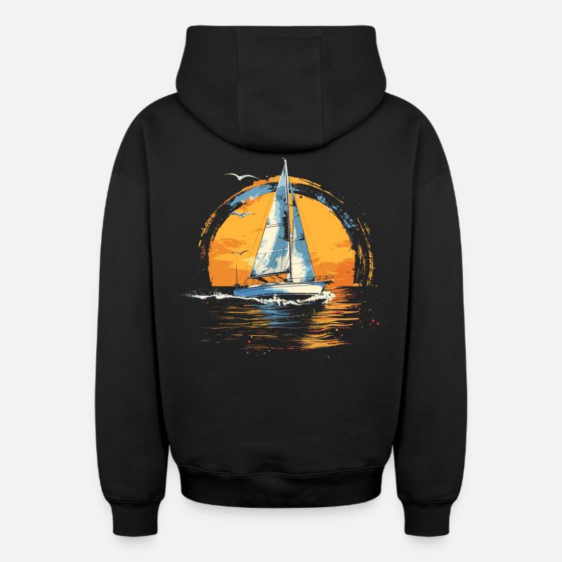 Voile - Sweat à capuche unisexe zippé oversize épais SPREAD - noir