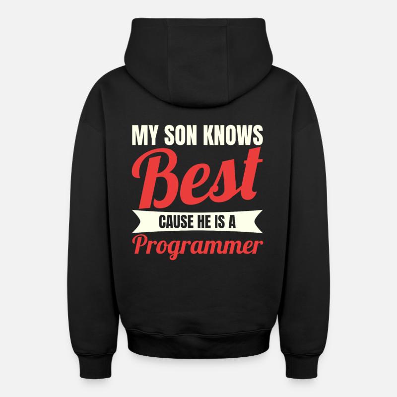 Software Developer Son - Oversized Heavyweight Unisex Zip Hoodie - black