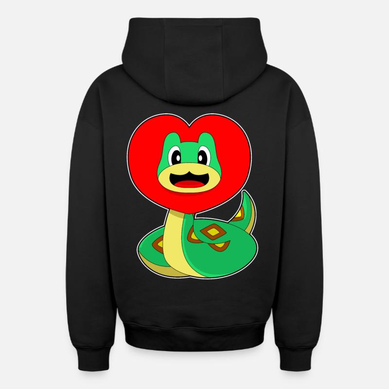 Cœur de serpent - Sweat à capuche unisexe zippé oversize épais SPREAD - noir