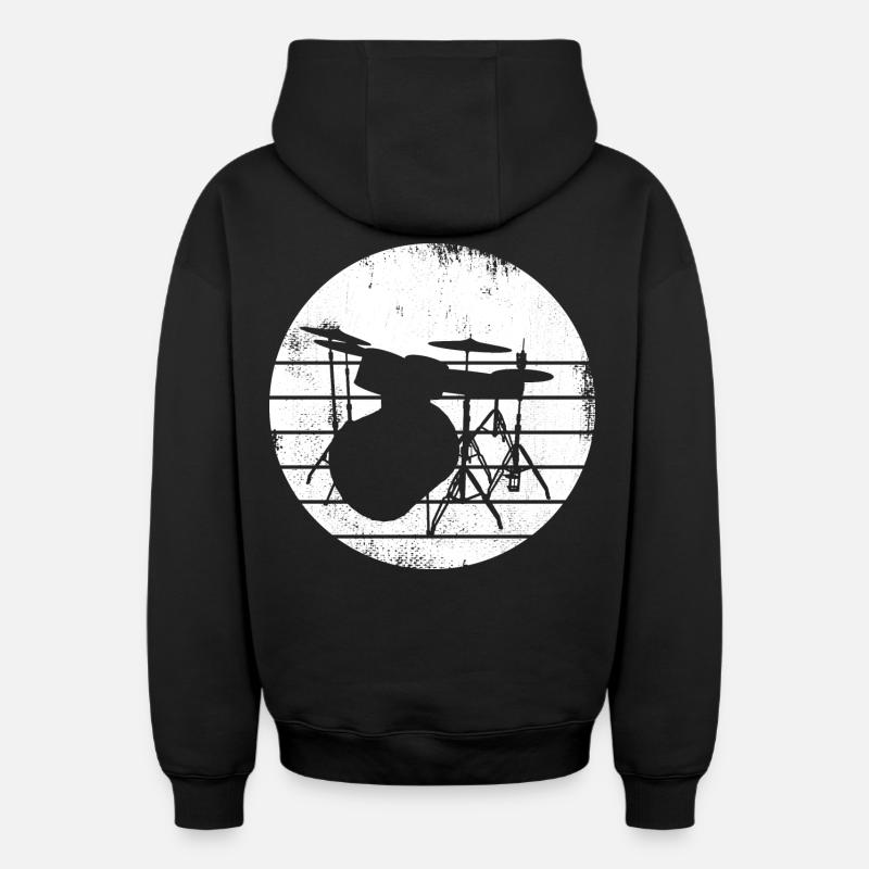 Percussion - Sweat à capuche unisexe zippé oversize épais SPREAD - noir