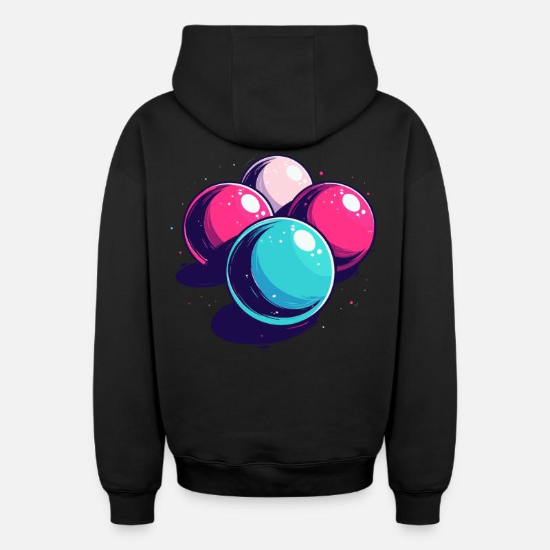 Boules de billard - Sweat à capuche unisexe zippé oversize épais SPREAD - noir