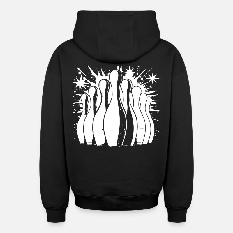 Bowling - Sweat à capuche unisexe zippé oversize épais SPREAD - noir