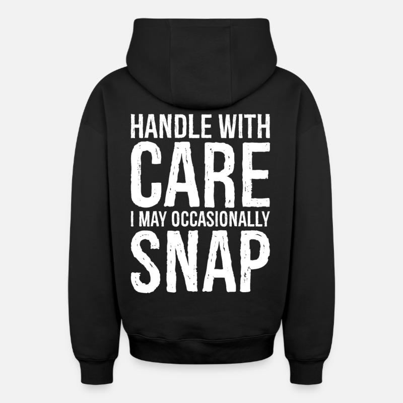 Manipuler avec soin - Sweat à capuche unisexe zippé oversize épais SPREAD - noir
