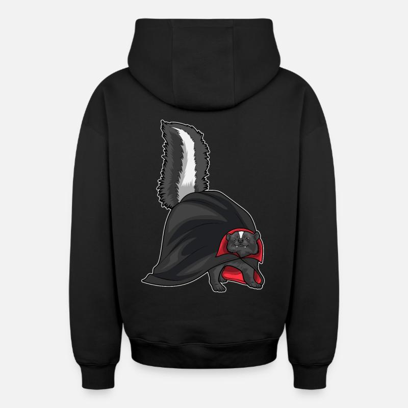 Skunk Halloween Vampire - Sweat à capuche unisexe zippé oversize épais SPREAD - noir