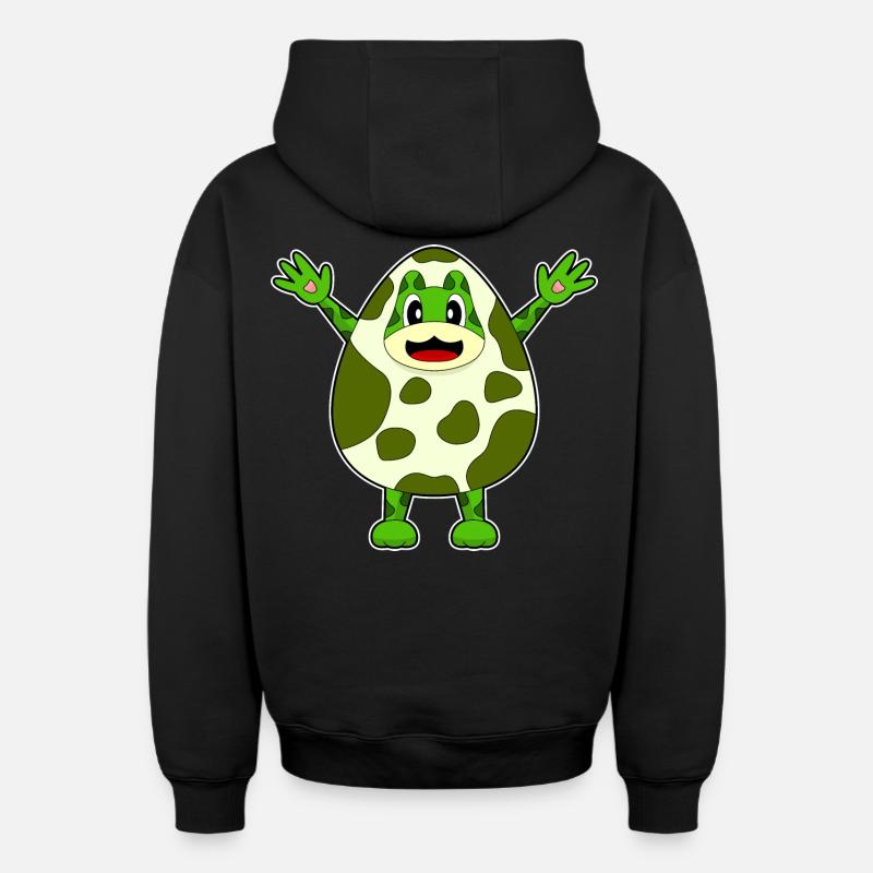 Oeuf de grenouille - Sweat à capuche unisexe zippé oversize épais SPREAD - noir