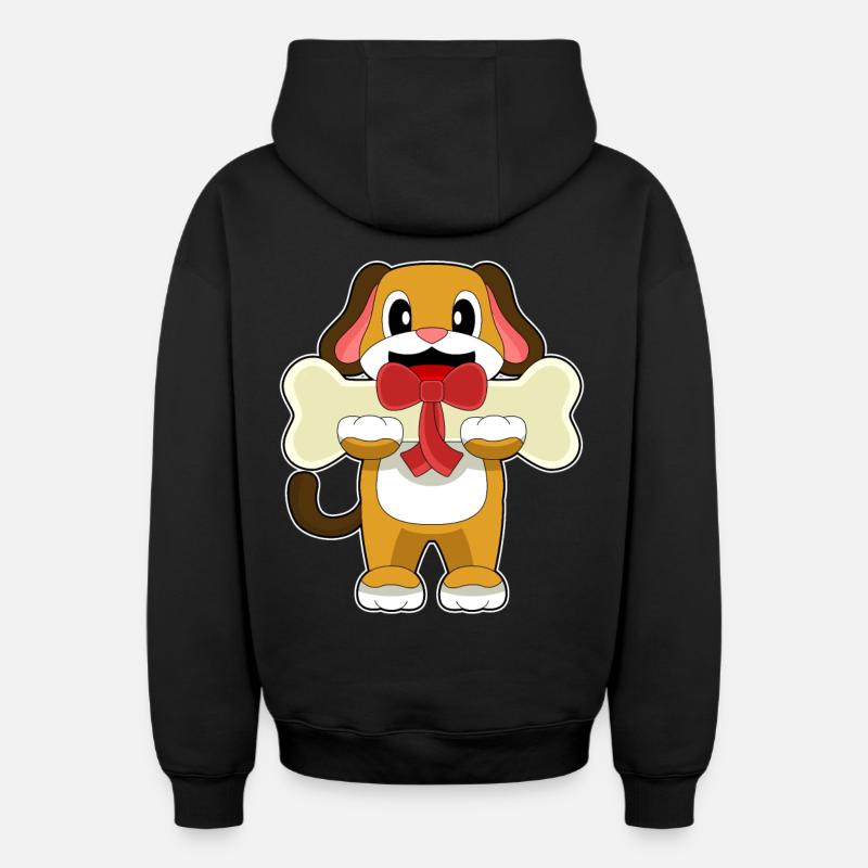 Os de chien - Sweat à capuche unisexe zippé oversize épais SPREAD - noir
