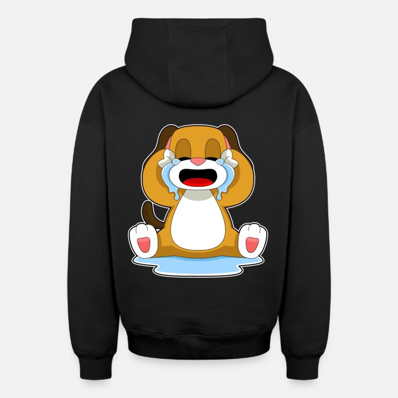 Larmes de chien - Sweat à capuche unisexe zippé oversize épais SPREAD - noir