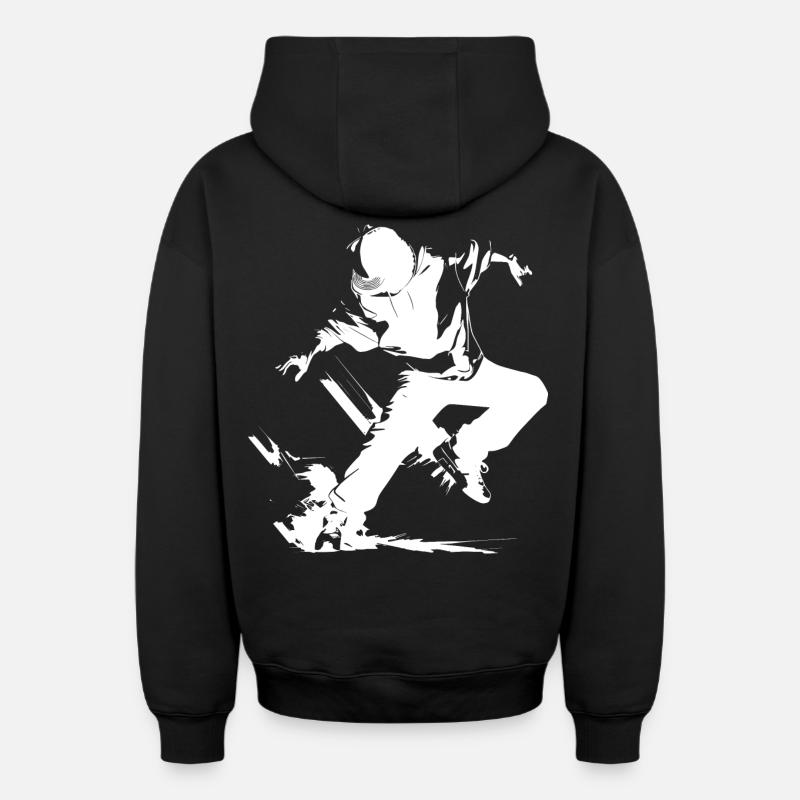 Breakdance Garçon - Sweat à capuche unisexe zippé oversize épais SPREAD - noir