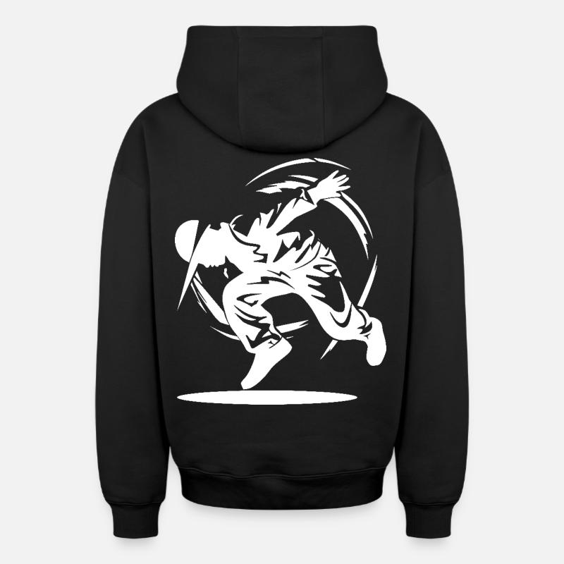 B-Boy - Sweat à capuche unisexe zippé oversize épais SPREAD - noir