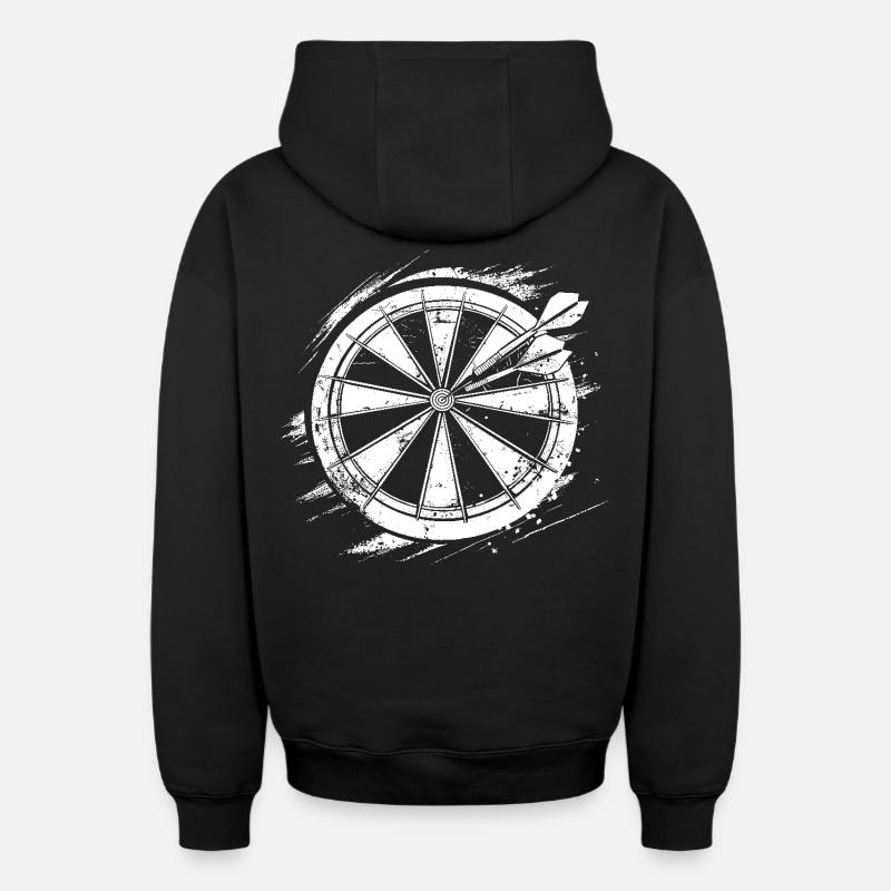 Croquis de fléchettes - Sweat à capuche unisexe zippé oversize épais SPREAD - noir