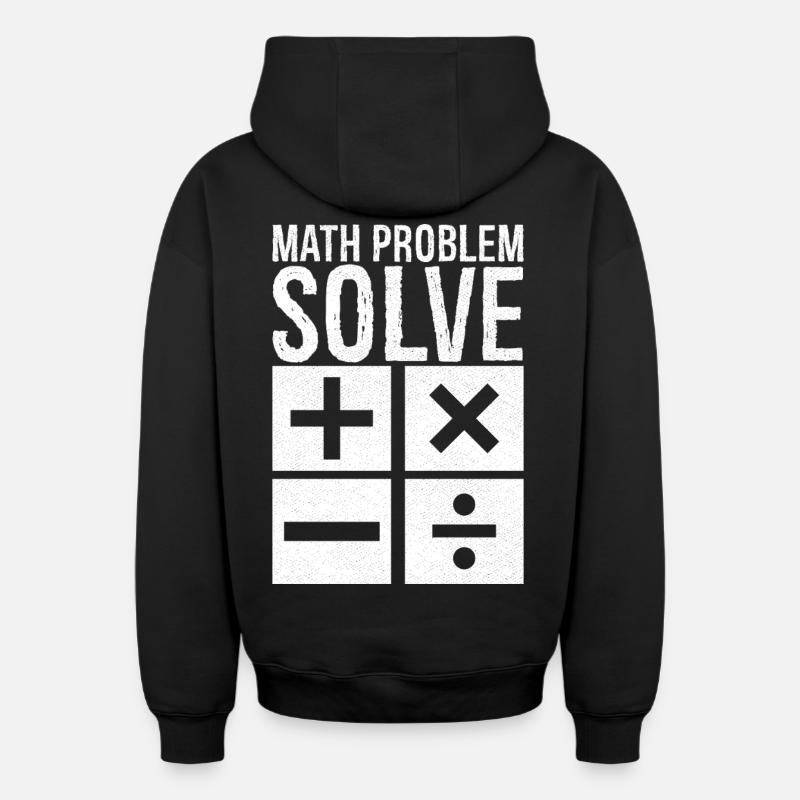 math problem solve - Oversized Heavyweight Unisex Zip Hoodie - black