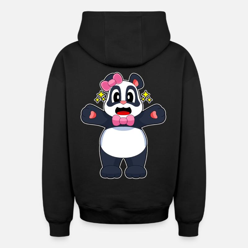 Boucle Panda - Sweat à capuche unisexe zippé oversize épais SPREAD - noir
