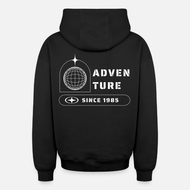 Aventure Explorer Voyage 1985 - Sweat à capuche unisexe zippé oversize épais SPREAD - noir
