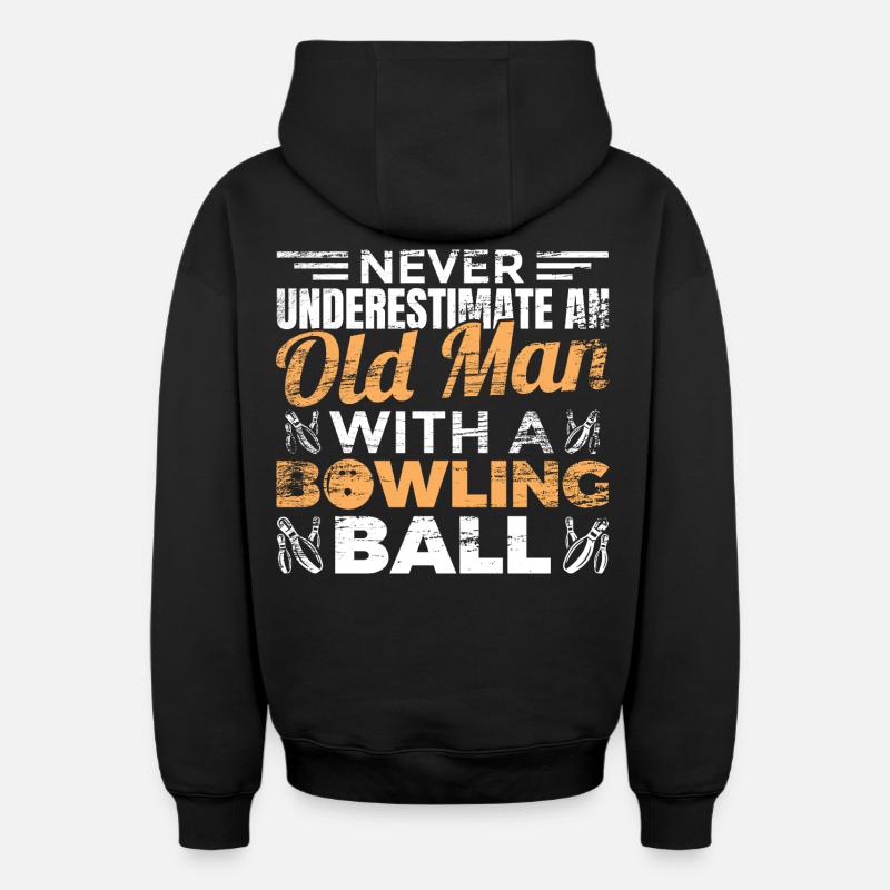 Grand-père du bowling - Sweat à capuche unisexe zippé oversize épais SPREAD - noir