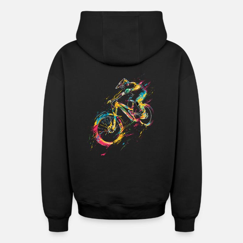 Vtt - Sweat à capuche unisexe zippé oversize épais SPREAD - noir