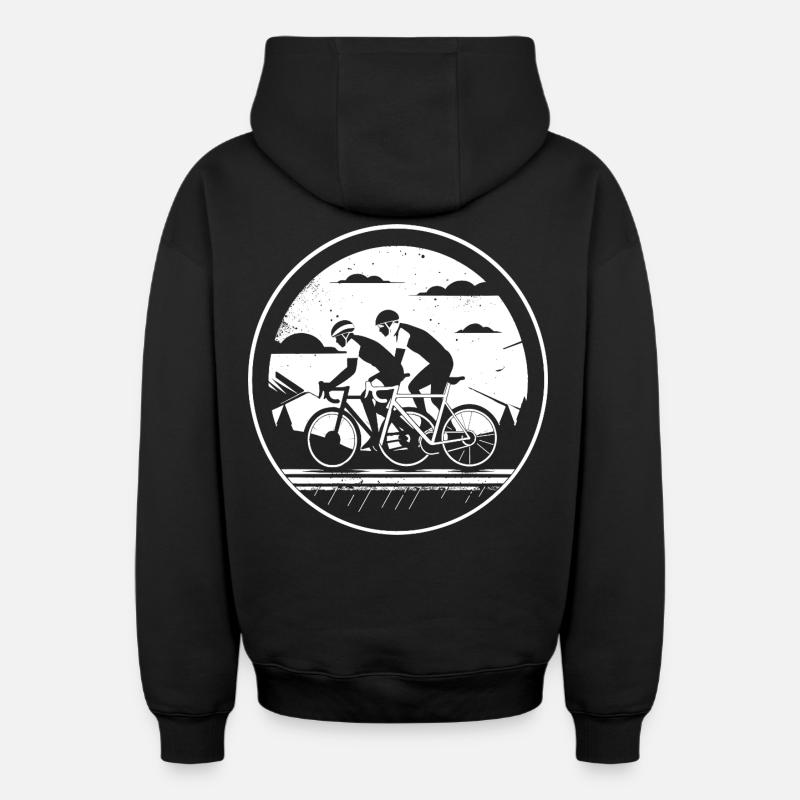 Illustration de cyclisme - Sweat à capuche unisexe zippé oversize épais SPREAD - noir