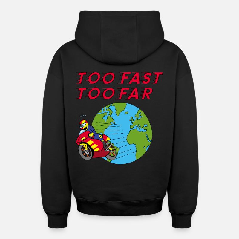 Le motard - Sweat à capuche unisexe zippé oversize épais SPREAD - noir