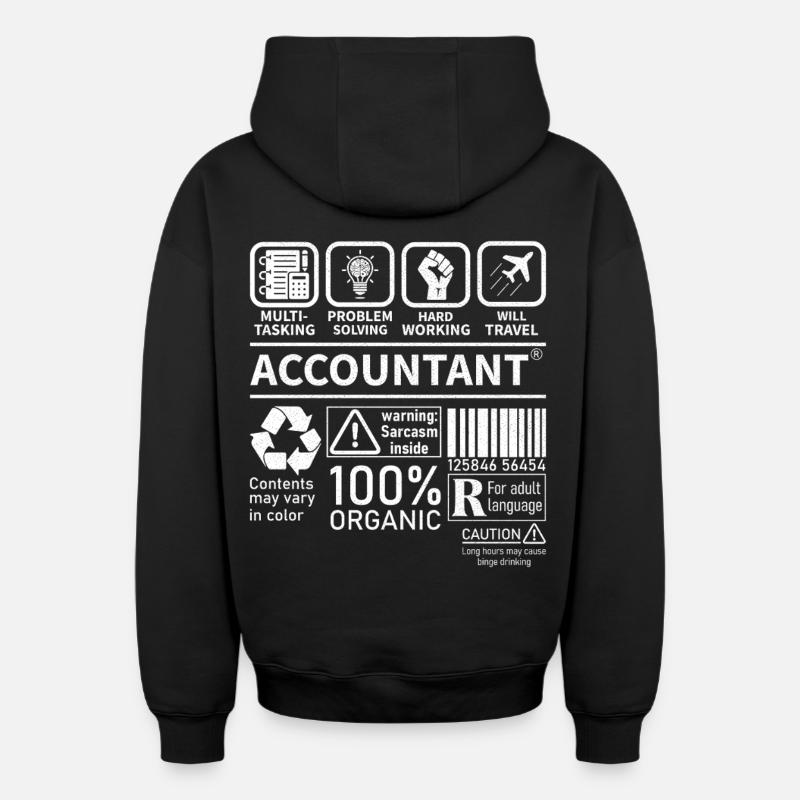 Comptable Multi Tasking Résolution de problèmes - Sweat à capuche unisexe zippé oversize épais SPREAD - noir