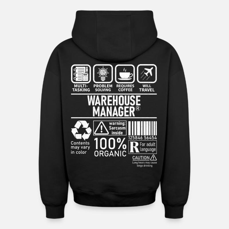 Warehouse Manager multi tasking problem solving - Oversized Heavyweight Unisex Zip Hoodie - Schwarz