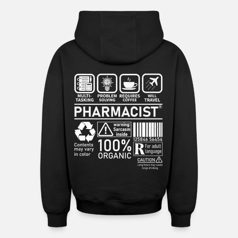 Pharmacist multi tasking problem solving - Oversized Heavyweight Unisex Zip Hoodie - Schwarz