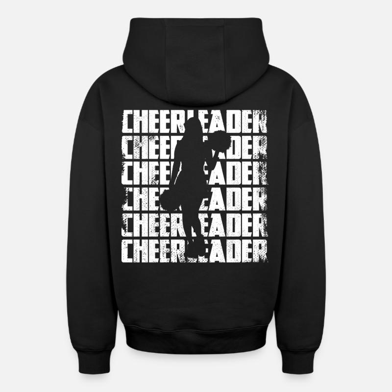 Cheerleader - Sweat à capuche unisexe zippé oversize épais SPREAD - noir