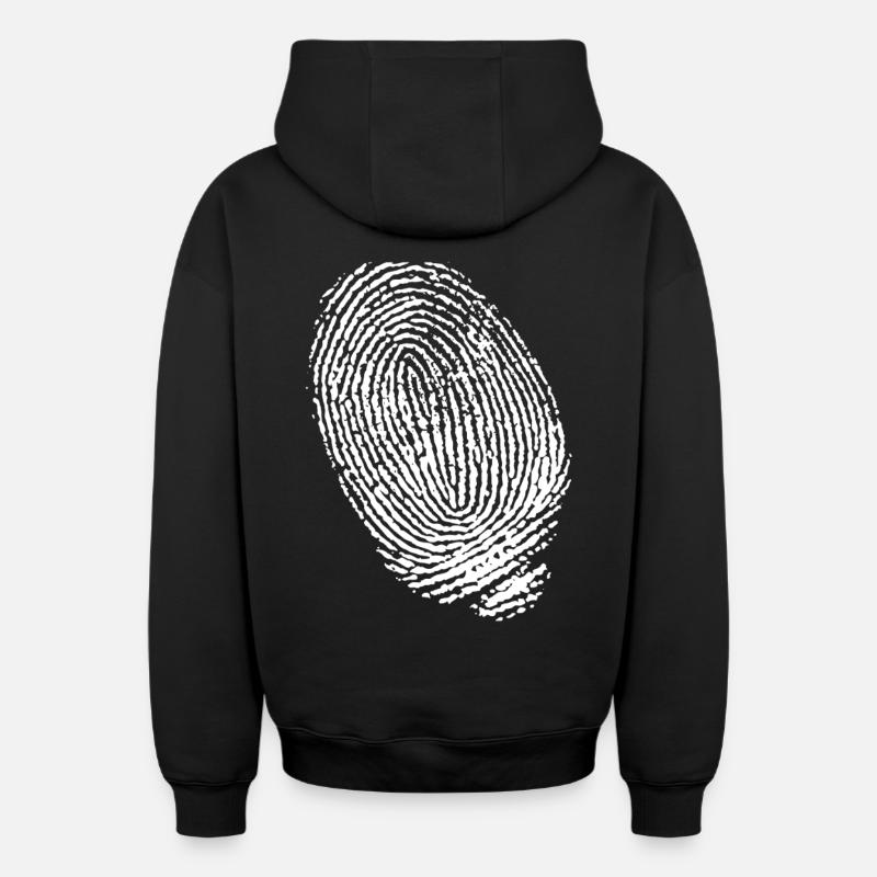 EMPREINTE DIGITALE - Sweat à capuche unisexe zippé oversize épais SPREAD - noir