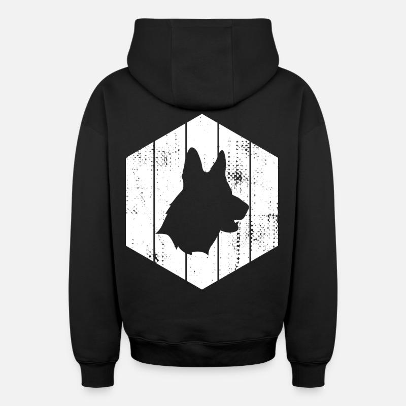 Berger allemand - Sweat à capuche unisexe zippé oversize épais SPREAD - noir