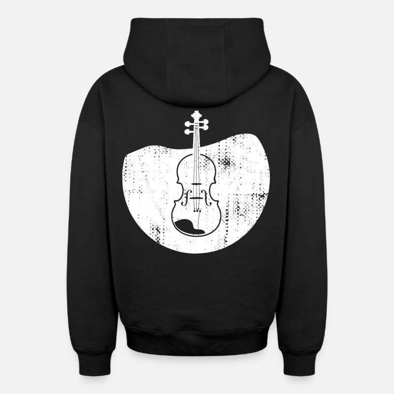 Dessin de violon - Sweat à capuche unisexe zippé oversize épais SPREAD - noir