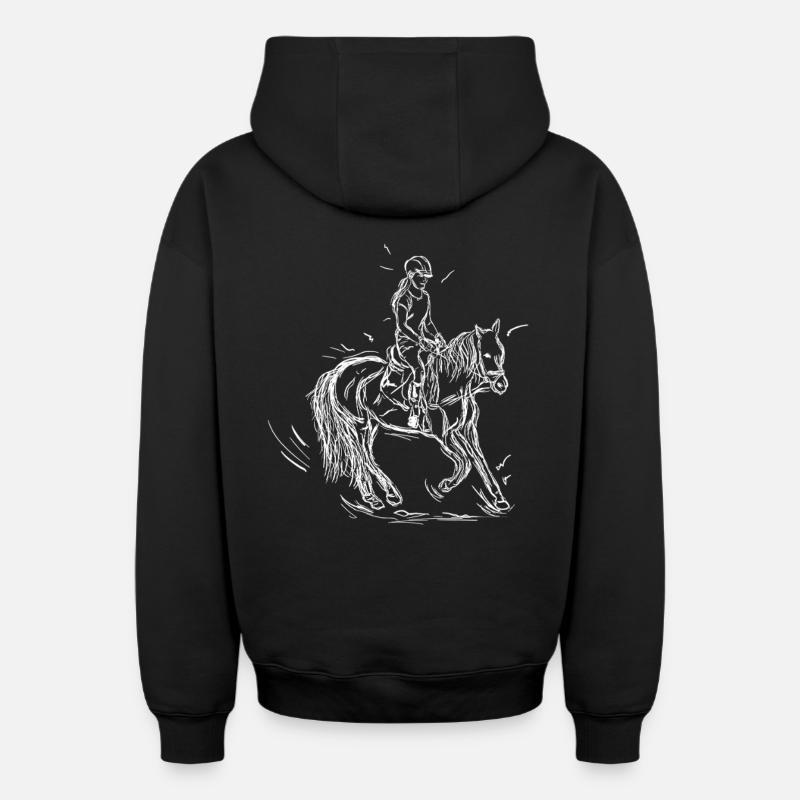 Fille Pilote - Sweat à capuche unisexe zippé oversize épais SPREAD - noir