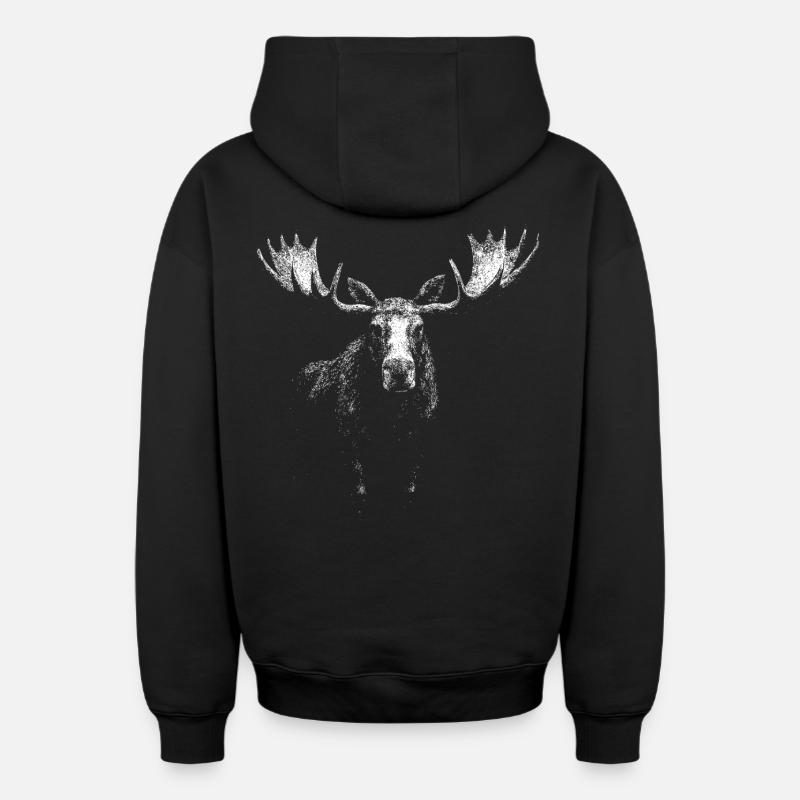 Élan - Sweat à capuche unisexe zippé oversize épais SPREAD - noir