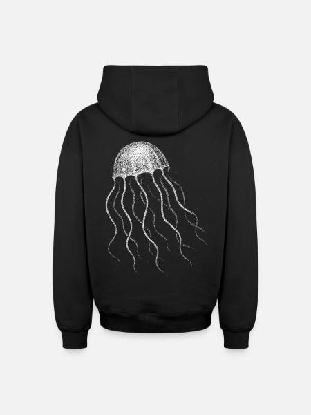 Méduse - Sweat à capuche unisexe zippé oversize épais SPREAD - noir