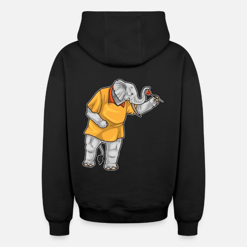 Fléchette éléphant Fléchette - Sweat à capuche unisexe zippé oversize épais SPREAD - noir