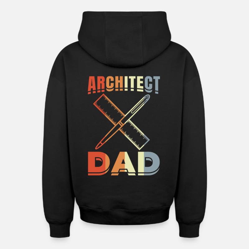 Architecte Père - Sweat à capuche unisexe zippé oversize épais SPREAD - noir