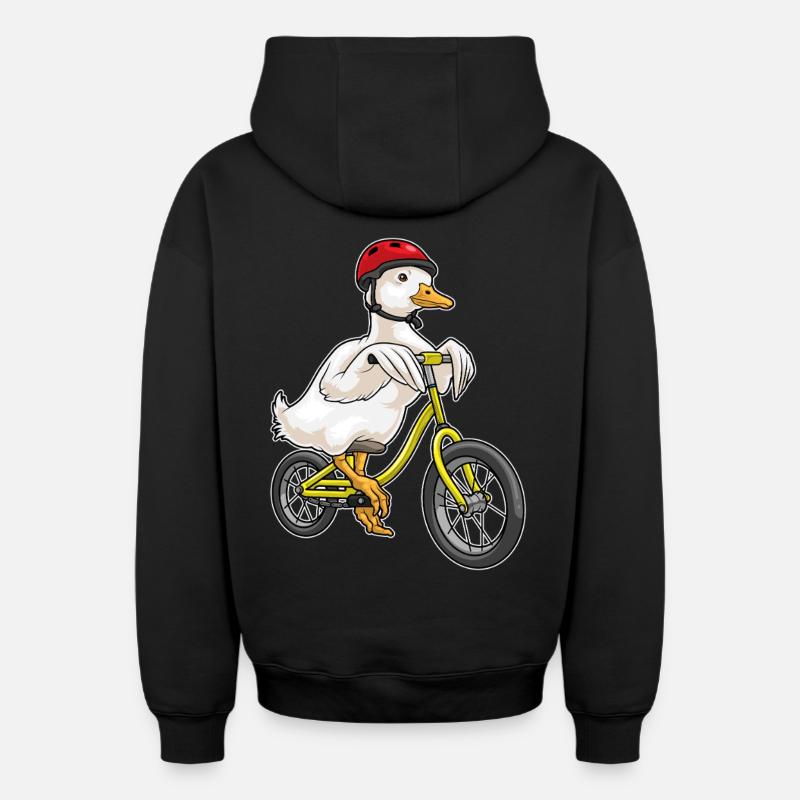 Vélo canard - Sweat à capuche unisexe zippé oversize épais SPREAD - noir