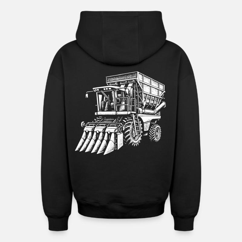 Récolte de coton - Sweat à capuche unisexe zippé oversize épais SPREAD - noir