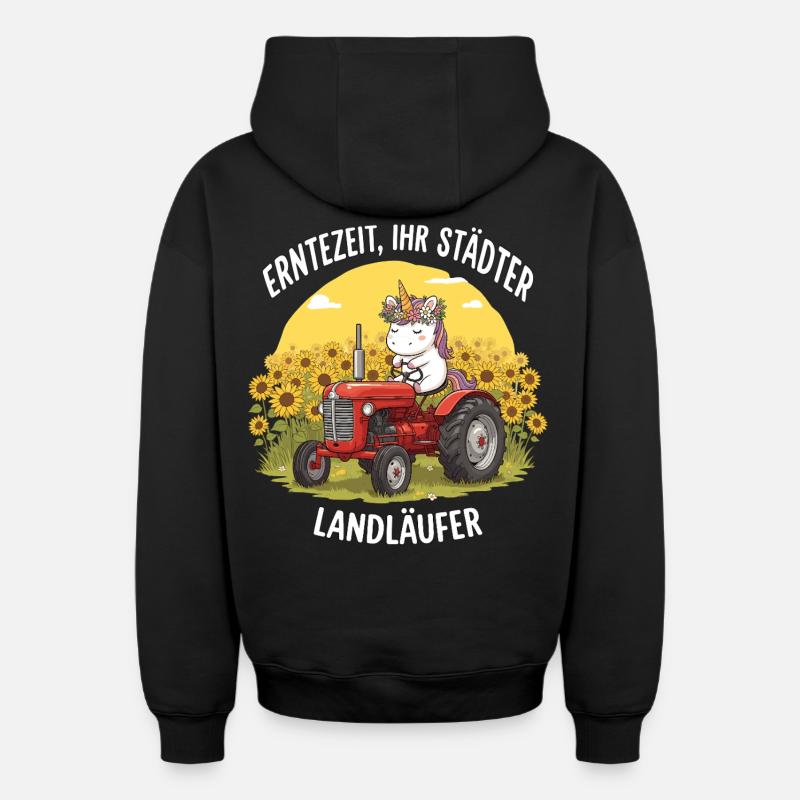 Harvest Time Landläufer - Sweat à capuche unisexe zippé oversize épais SPREAD - noir