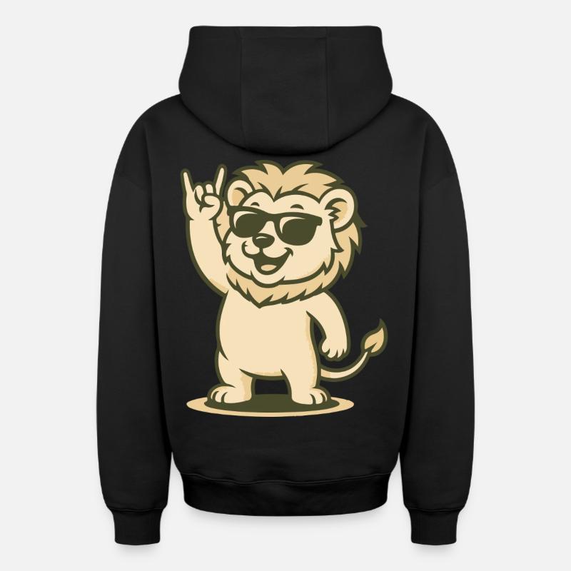 Rock 'n' Roar - Sweat à capuche unisexe zippé oversize épais SPREAD - noir
