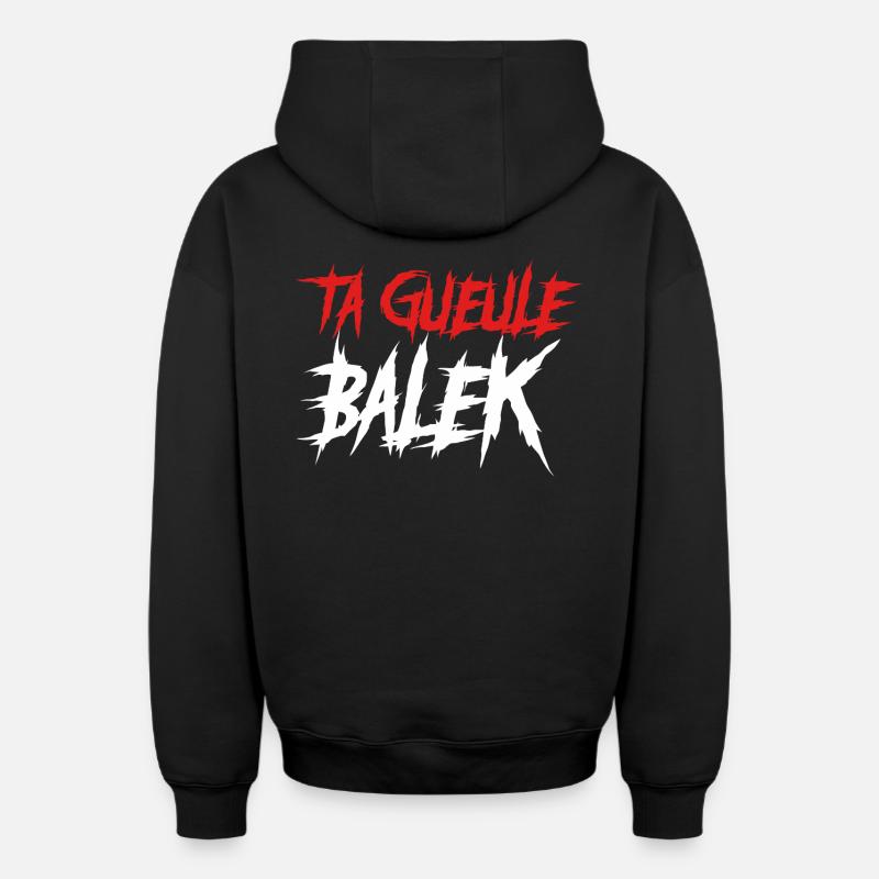 TGB - Sweat à capuche unisexe zippé oversize épais SPREAD - noir