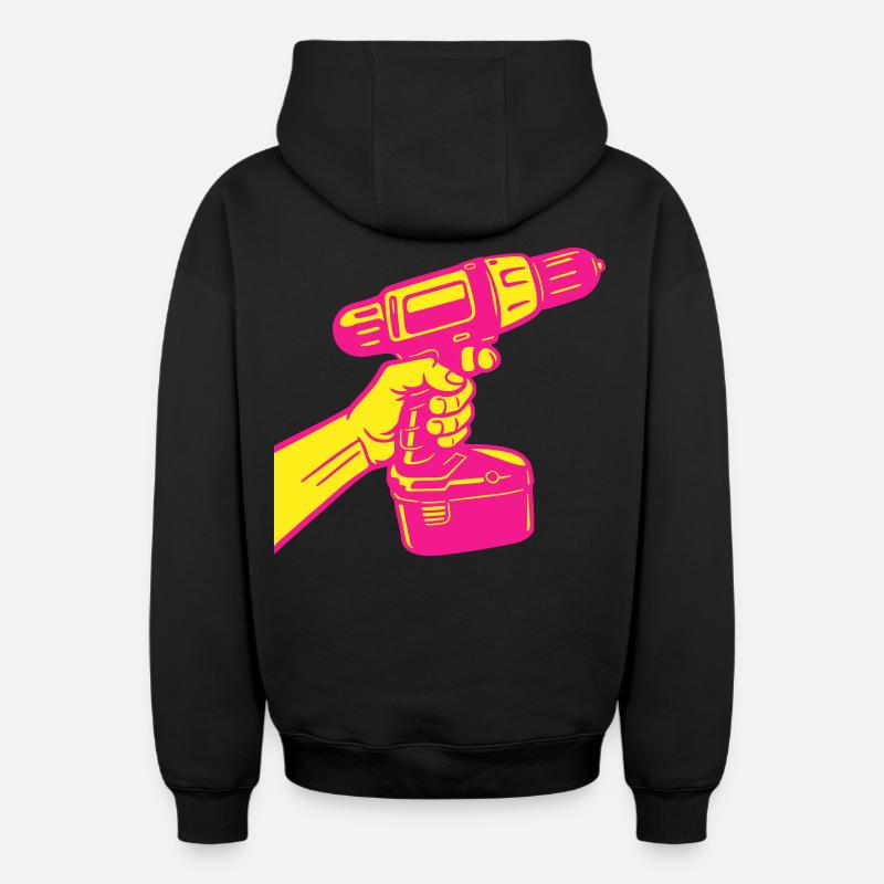 DIY Pop Art - Sweat à capuche unisexe zippé oversize épais SPREAD - noir