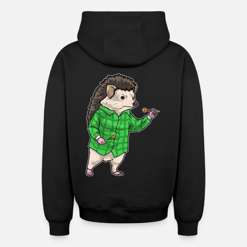 Fléchette hérisson Fléchette - Sweat à capuche unisexe zippé oversize épais SPREAD - noir