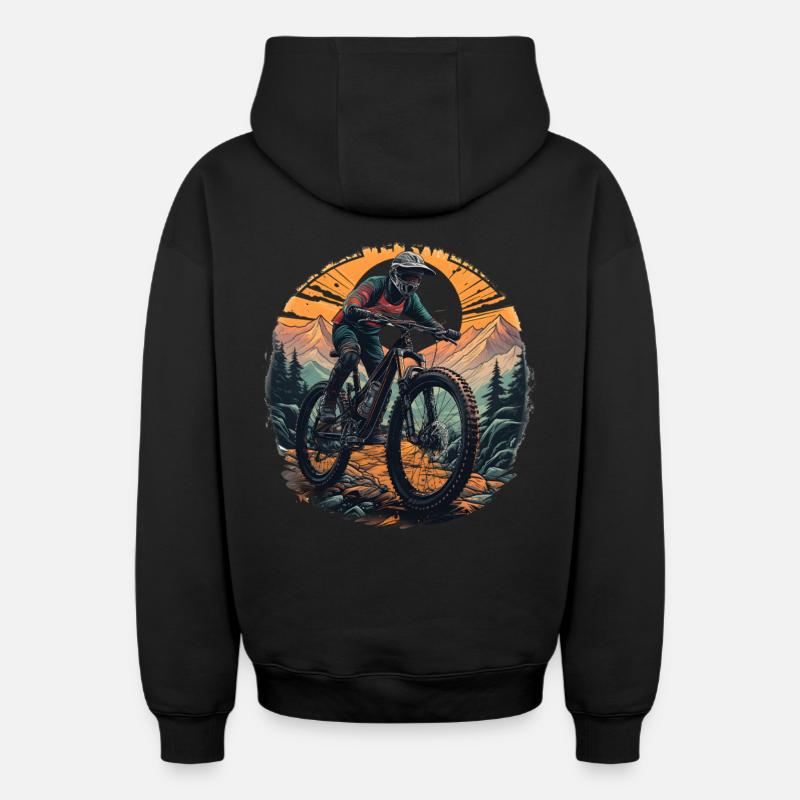Vtt - Sweat à capuche unisexe zippé oversize épais SPREAD - noir